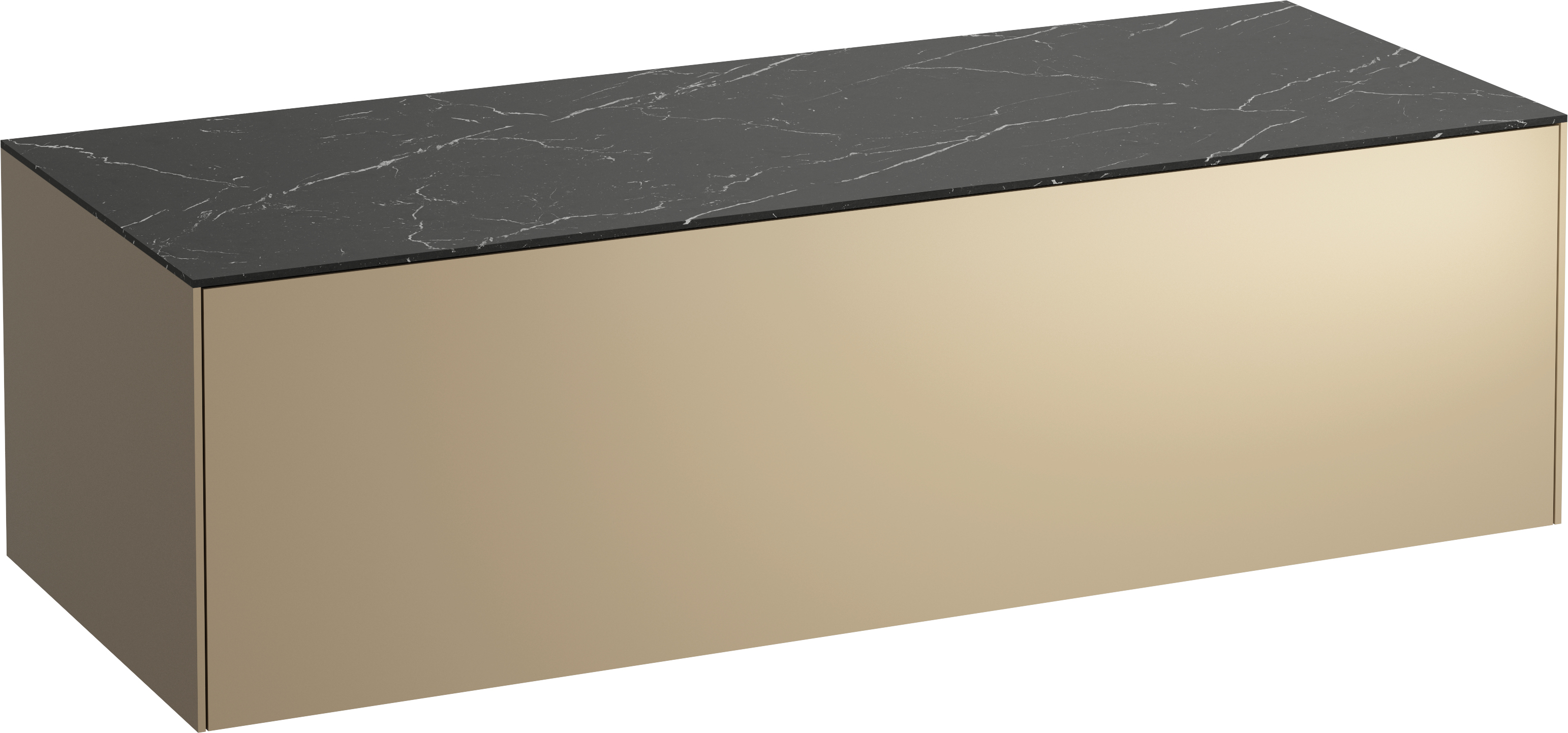 Laufen Sonar szekrény pulttal 117.5x45.5x34 cm mosdókagyló alá akasztható fekete-arany H4054200341401