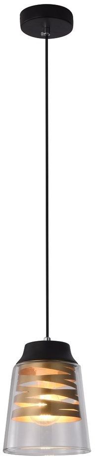 Candellux Fresno függőlámpa 1x60 W fekete-átlátszó-arany 31-78384