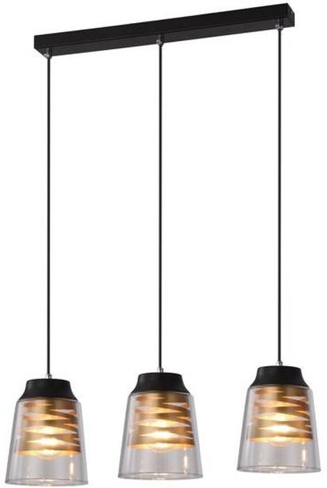 Candellux Fresno függőlámpa 3x40 W fekete-átlátszó-arany 33-78094