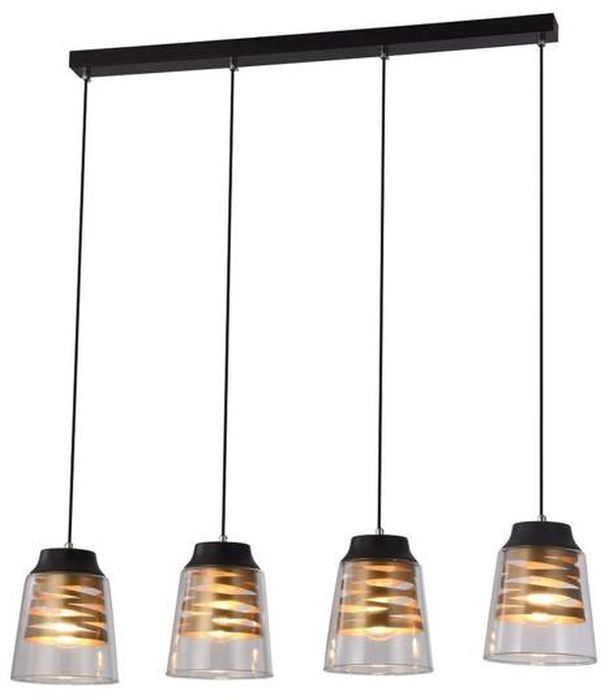 Candellux Fresno függőlámpa 4x40 W fekete-átlátszó-arany 34-78124