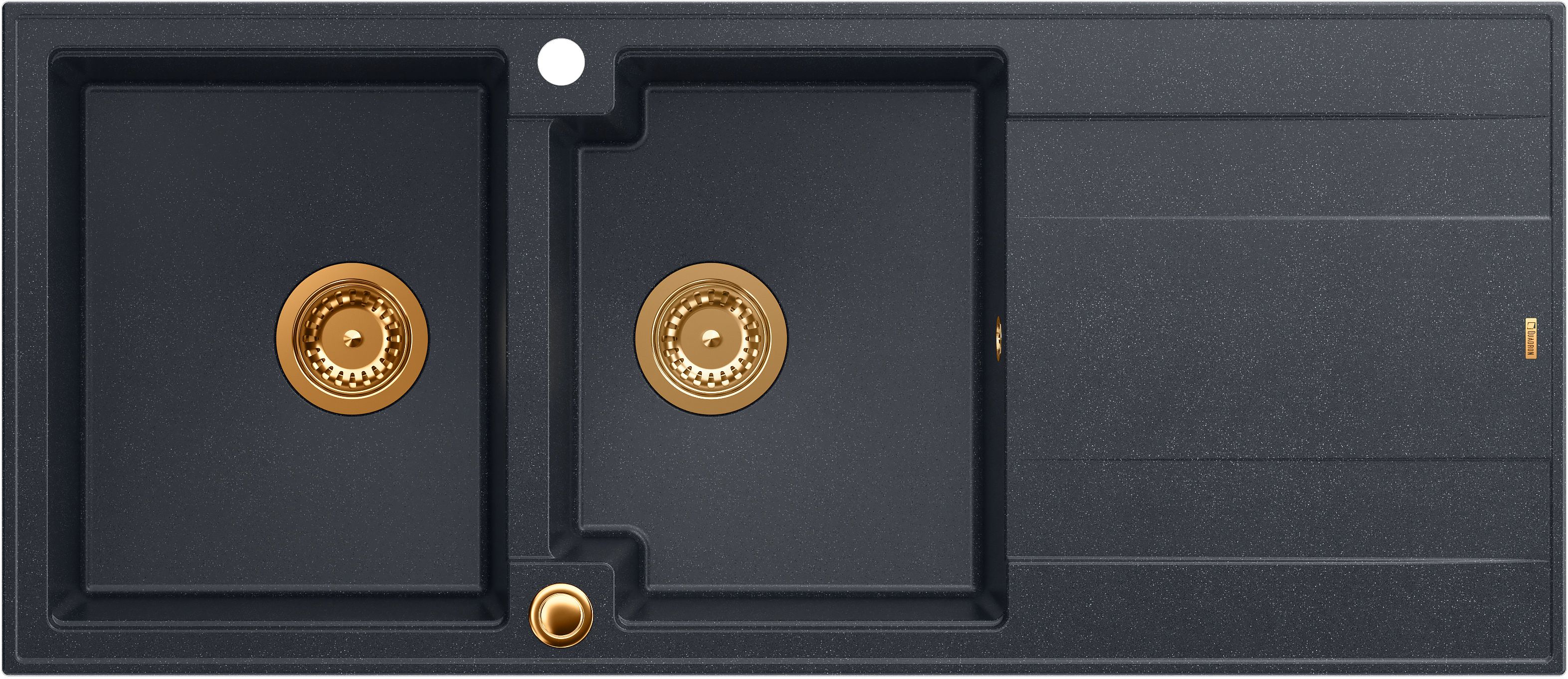 Quadron Evan graniteq mosogató 116x50 cm fekete HQE11650U8_PVDC1_P2O