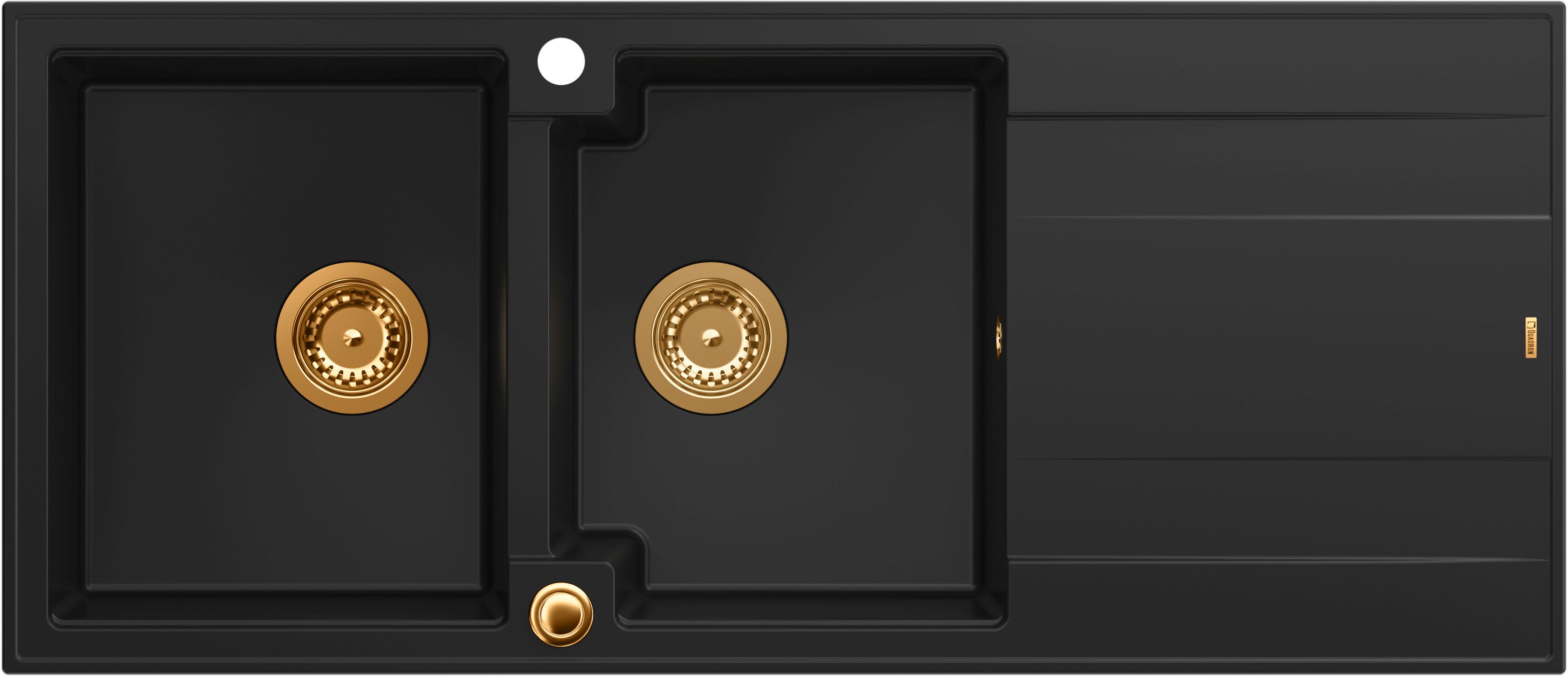 Quadron Evan graniteq mosogató 116x50 cm fekete HQE11650U7_PVDC1_P2O
