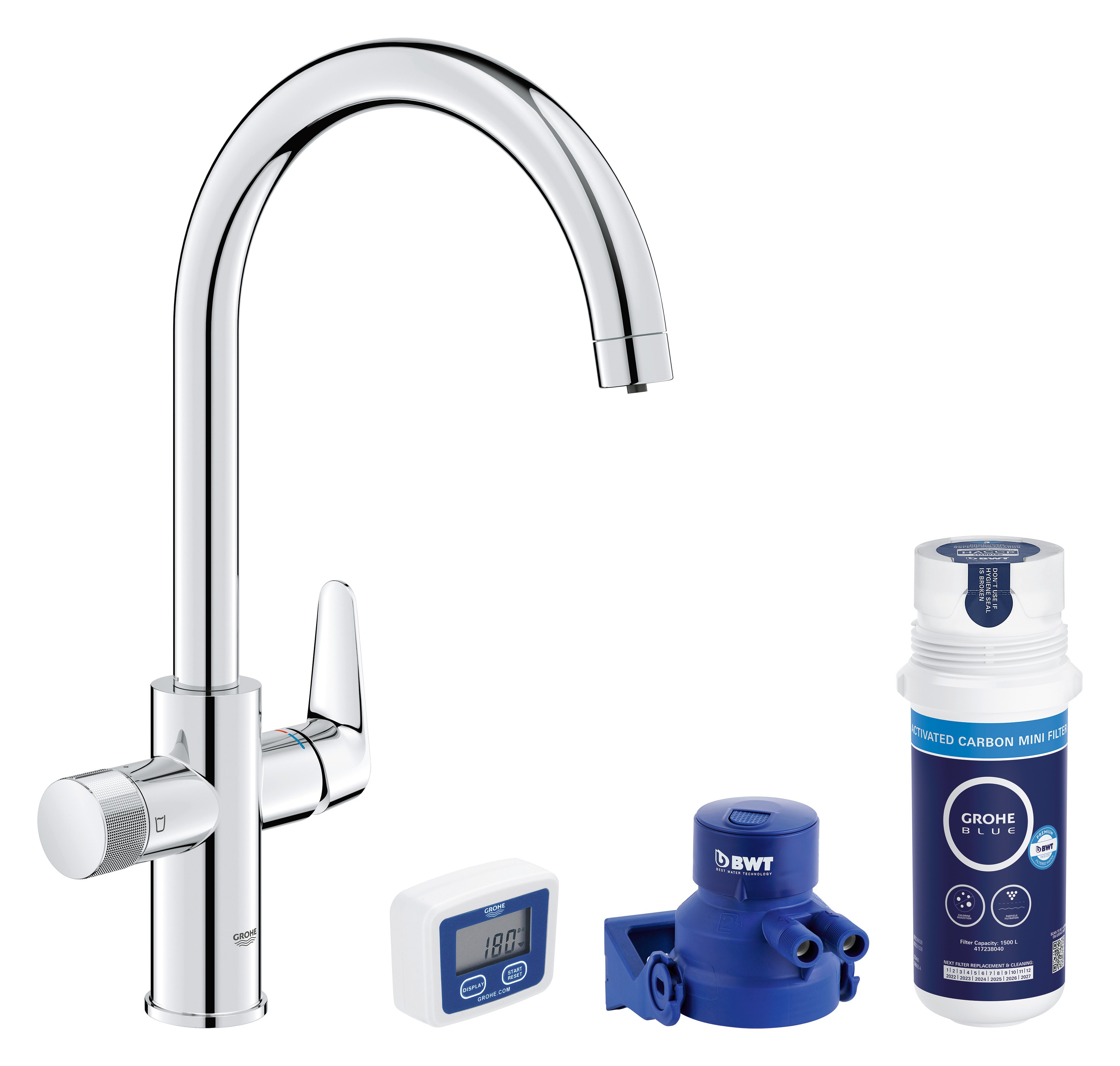 Grohe Blue kezdőkészlet konyhai csapteleppel álló StarLight Chrome 30593000