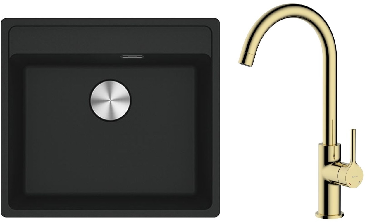 Készlet gránit mosogató Franke Maris 114.0661.761, konyhai csaptelep Oltens Skafta 35206800