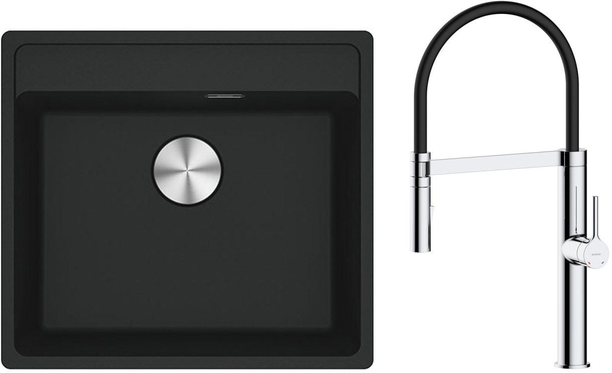 Készlet gránit mosogató Franke Maris 114.0661.761, konyhai csaptelep Oltens Borga 35207100