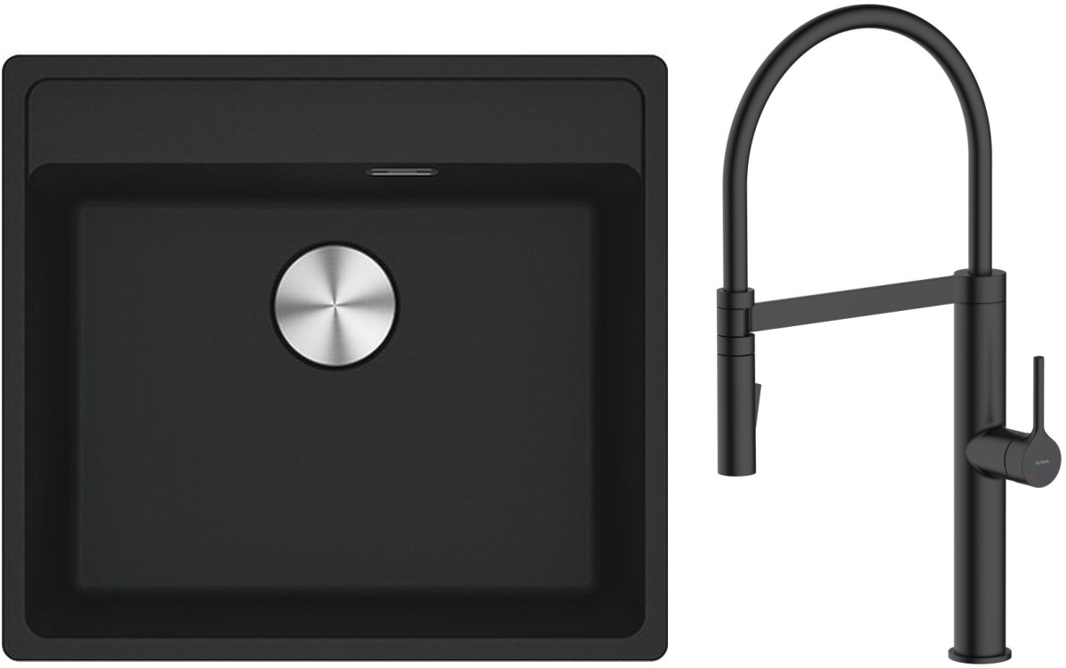 Készlet gránit mosogató Franke Maris 114.0661.761, konyhai csaptelep Oltens Borga 35207300