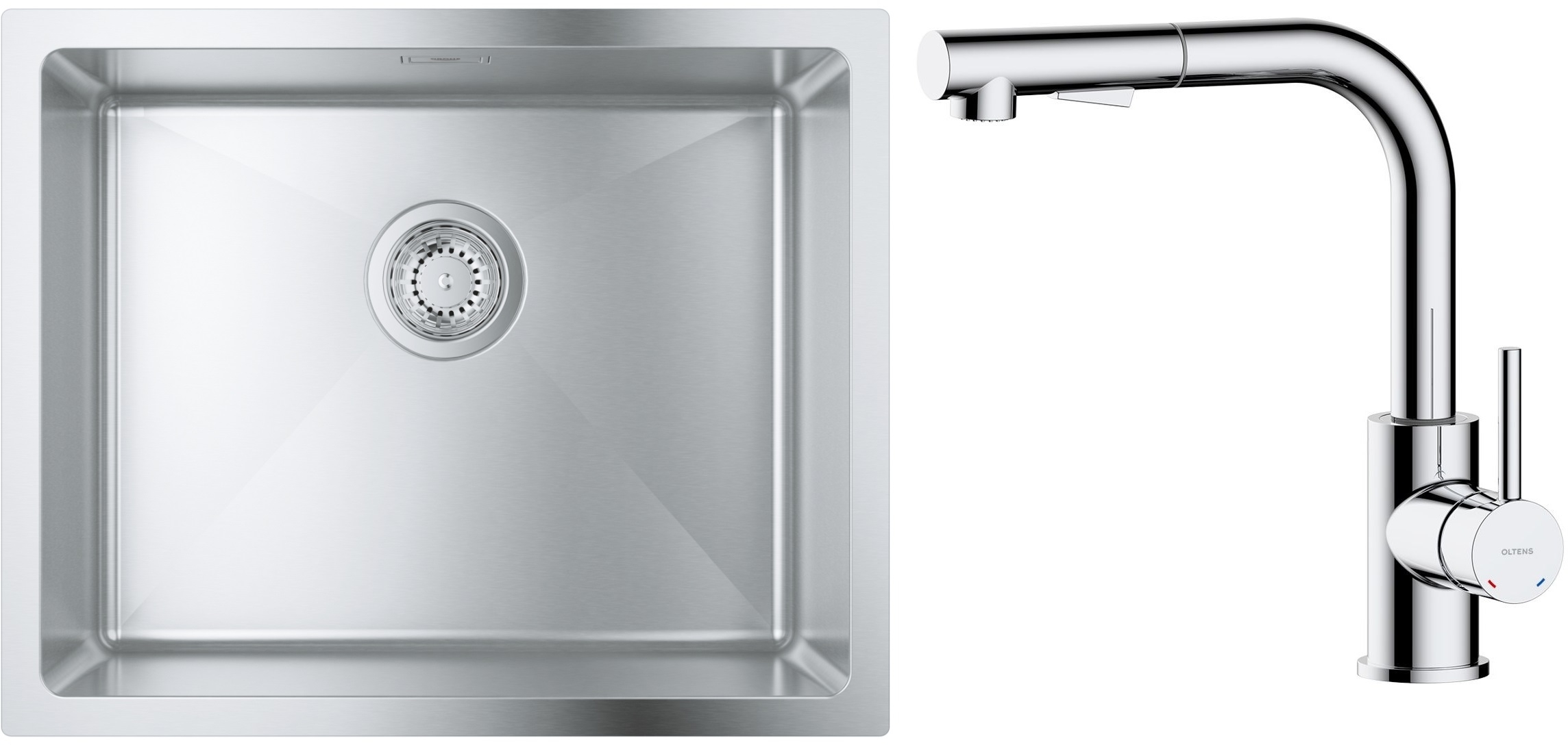 Készlet acél mosogató Grohe K700 31574SD1, konyhai csaptelep Oltens Myvat 35205100