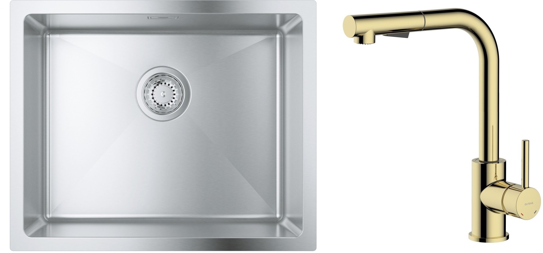 Készlet acél mosogató Grohe K700 31574SD1, konyhai csaptelep Oltens Myvat 35205800