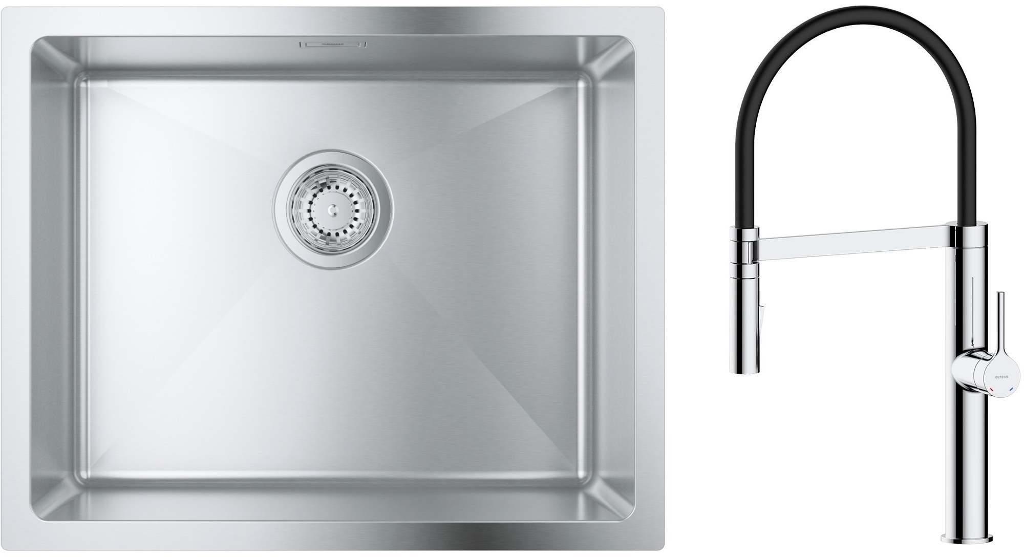 Készlet acél mosogató Grohe K700 31574SD1, konyhai csaptelep Oltens Borga 35207100