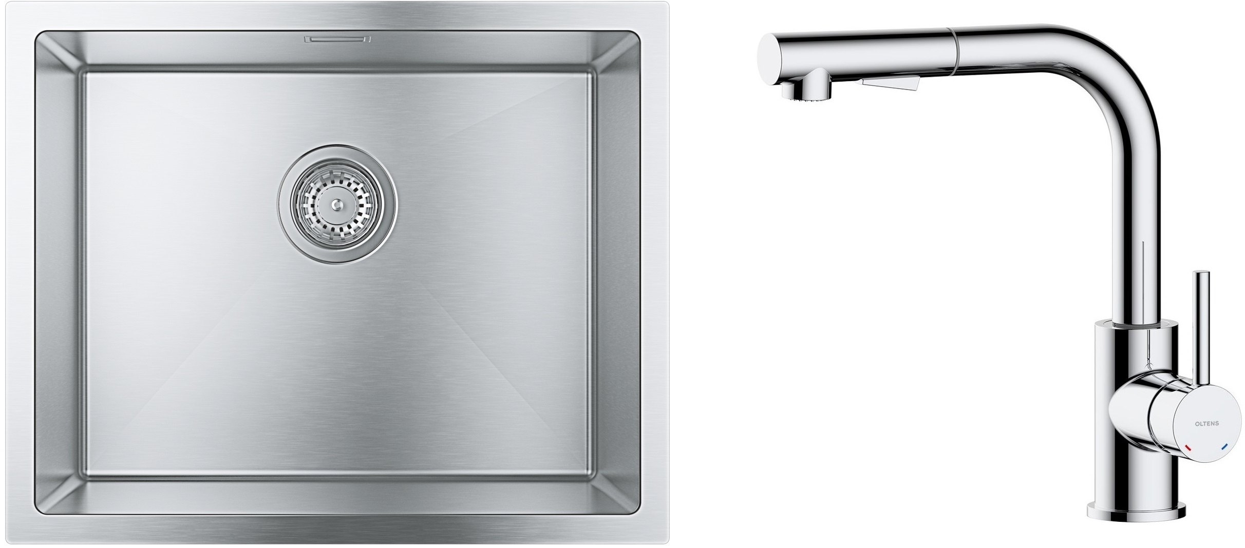 Készlet acél mosogató Grohe K700 31726SD0, konyhai csaptelep Oltens Myvat 35205100