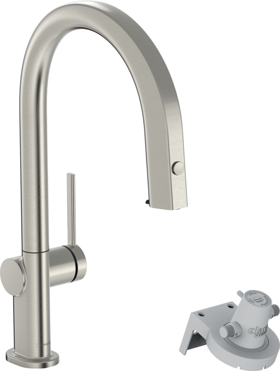 Hansgrohe Aqittura M91 konyhai csaptelep szűrővel álló rozsdamentes acél 76803800