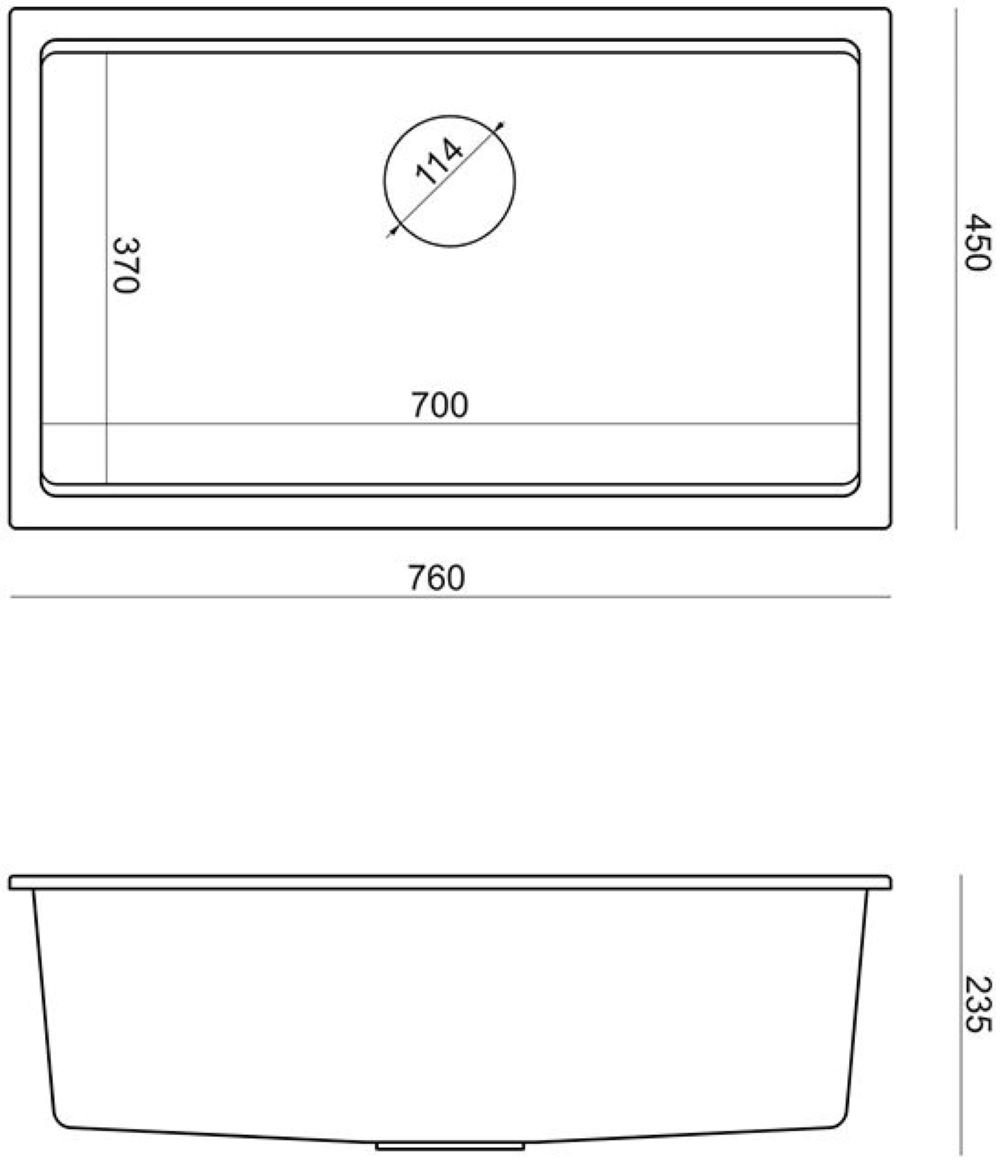 Quadron Logan graniteq mosogató 76x45 cm fekete HQD7644U7_PVDG1_U