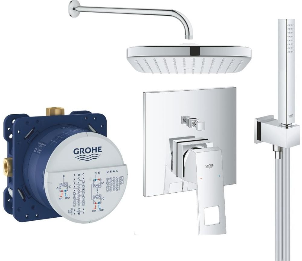 Készlet kád és zuhany csaptelep Grohe Eurocube 24062000, fejzuhany Grohe Vitalio Comfort 26695000, 26405000, 35600000, 27851000