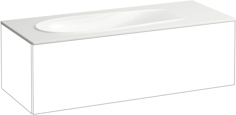 Laufen Il Bagno Alessi mosdótál 120x50 cm négyszögletes beépíthető fehér H8179794001041