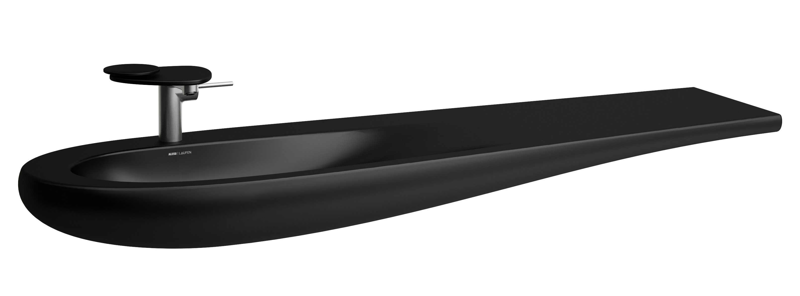 Laufen Il Bagno Alessi mosdótál 160x50 cm klasszikus-beépíthető fekete H8149717161041