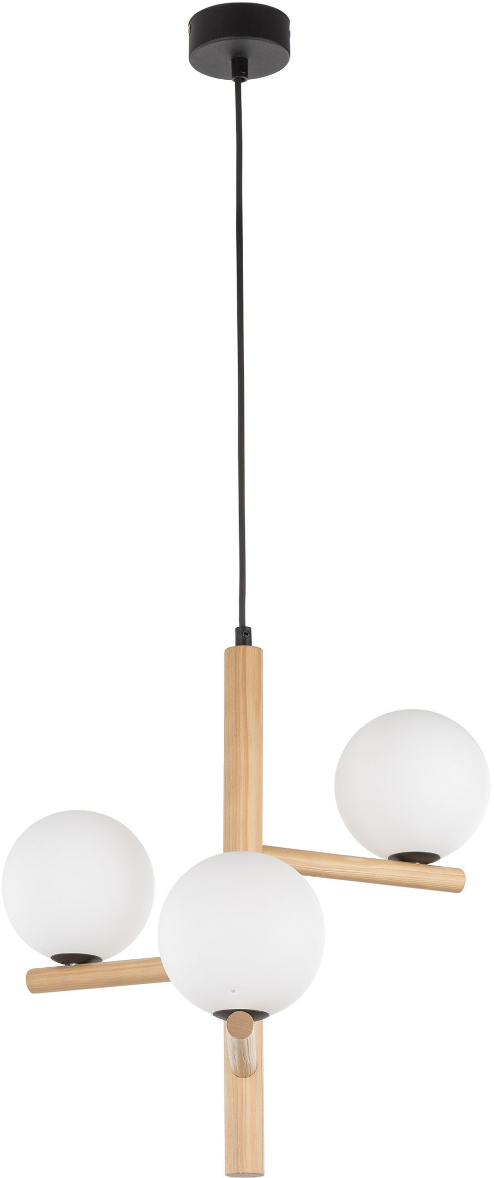 TK Lighting Estera Wood függőlámpa 3x6 W fehér-fa 6799