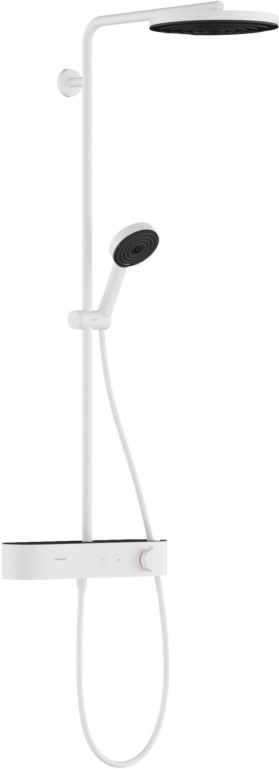 Hansgrohe Pulsify S zuhany készlet fal termosztáttal trópusi zuhany opcióval fehér 24220700