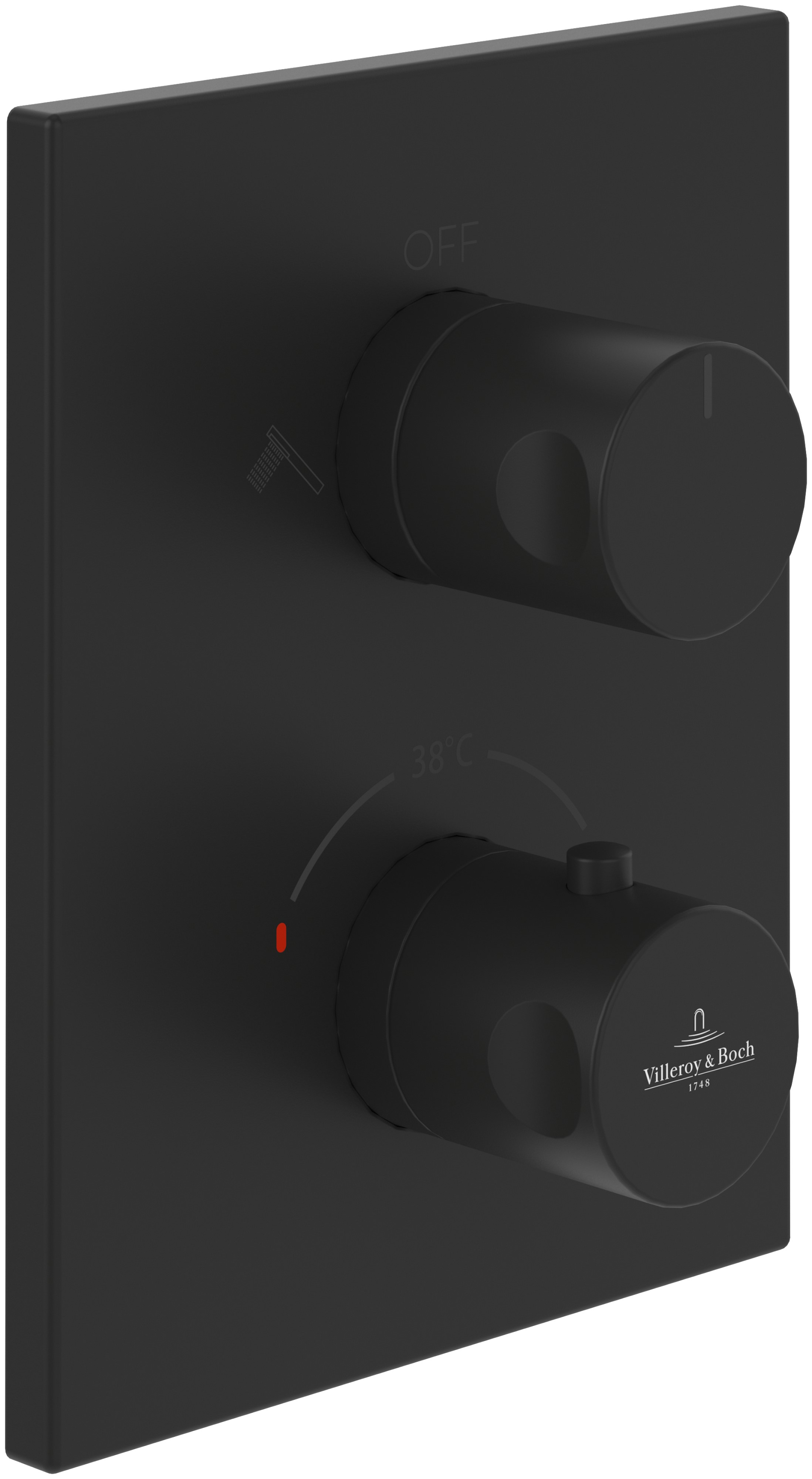 Villeroy & Boch Universal Taps & Fittings kád és zuhany csaptelep süllyesztett z termosztáttal fekete TVD000653000K5