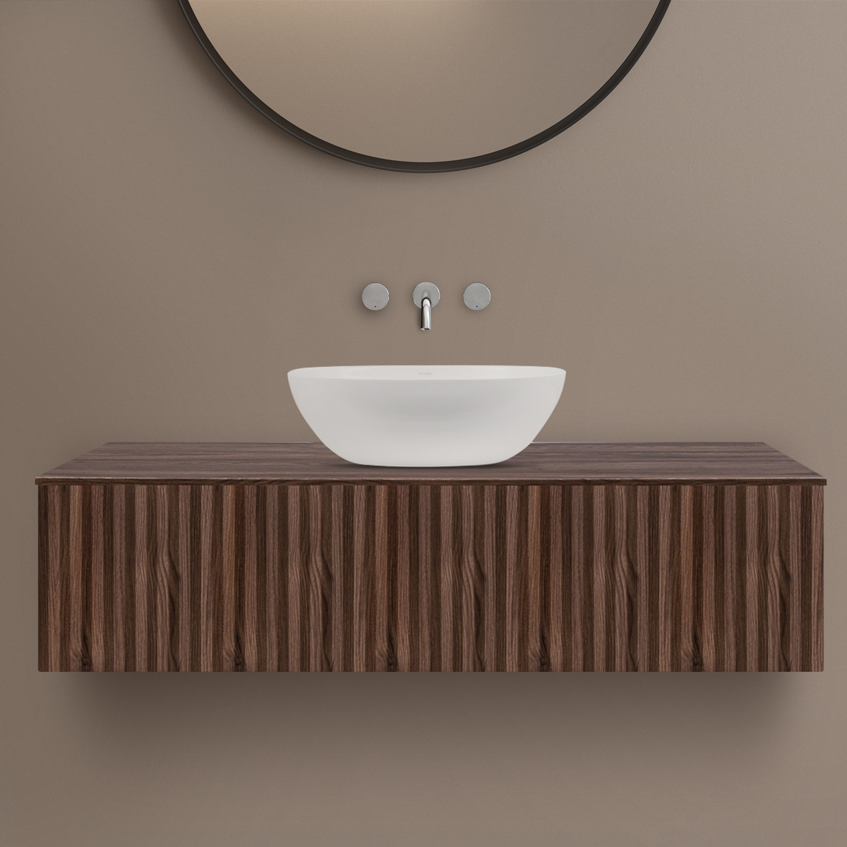 Ksuro 02 szekrény 120x46.6x30 cm mosdókagyló alá akasztható dió 50005060