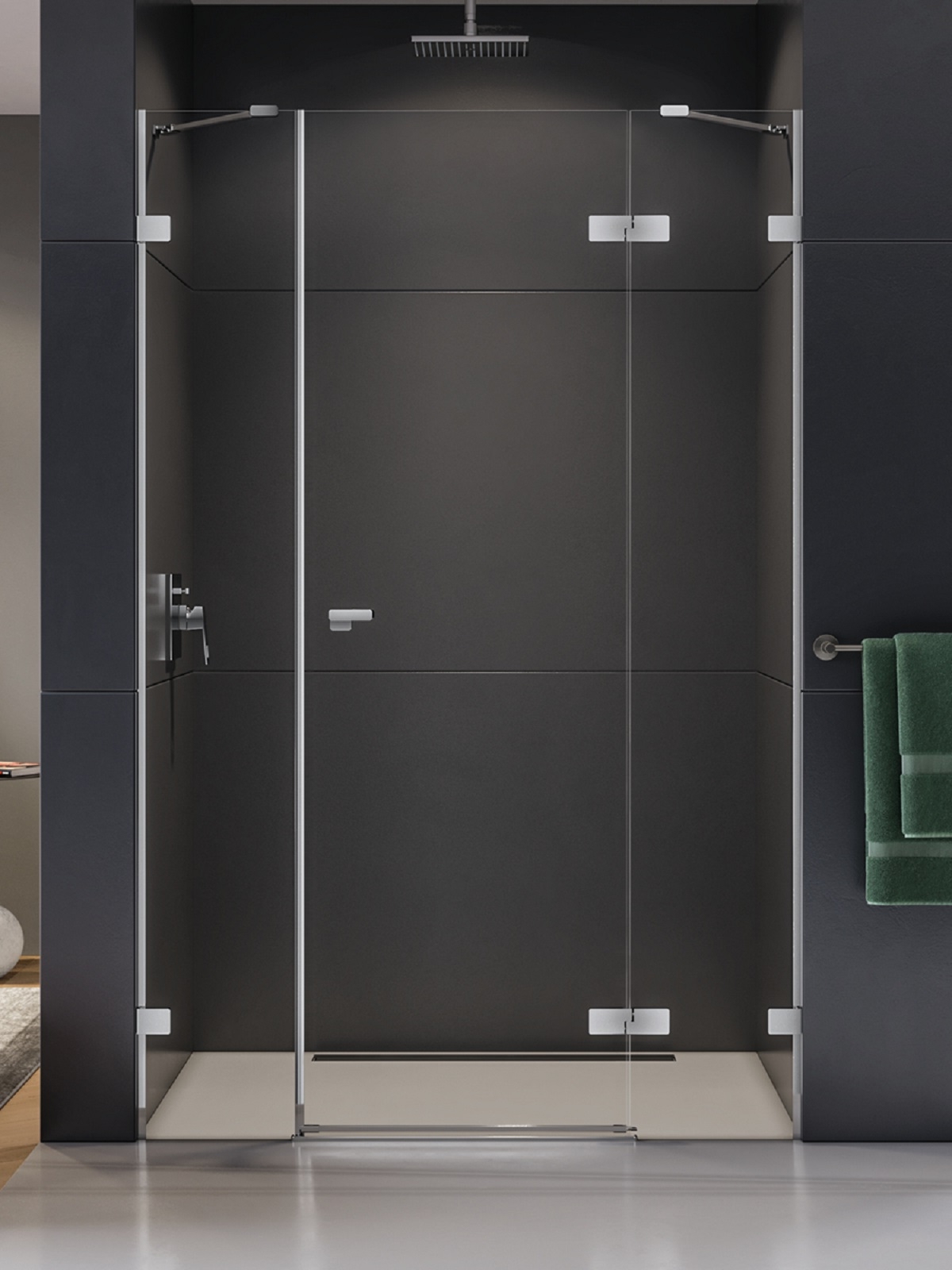 New Trendy Eventa zuhanyajtók 130 cm dönthető króm fényes/átlátszó üveg EXK-4463