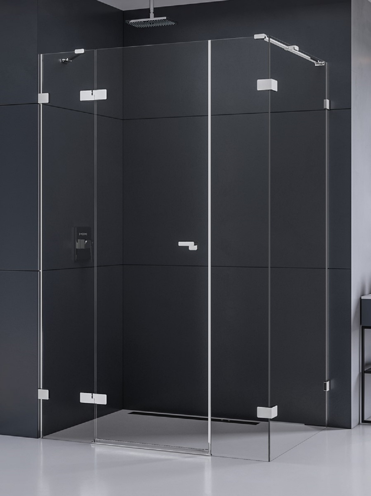 New Trendy Eventa zuhanykabin 110x80 cm négyszögletes króm fényes/átlátszó üveg EXK-4553