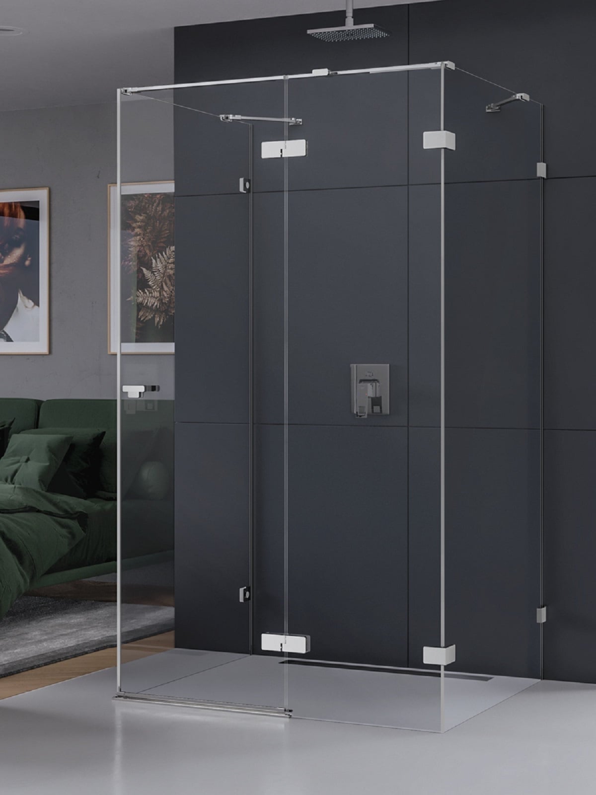 New Trendy Eventa zuhanykabin 120x90 cm négyszögletes króm fényes/átlátszó üveg EXK-4592