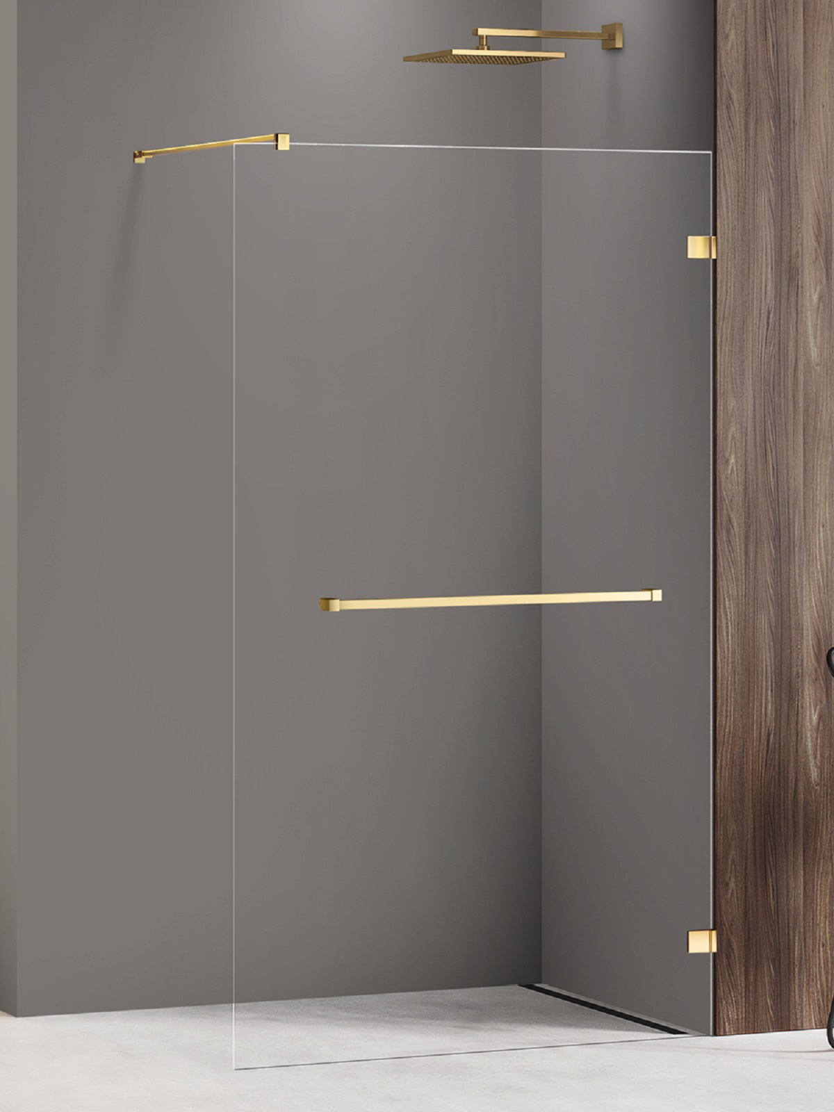 New Trendy Avexa Gold Shine zuhanyfal 140 cm arany fényes/átlátszó üveg EXK-7075