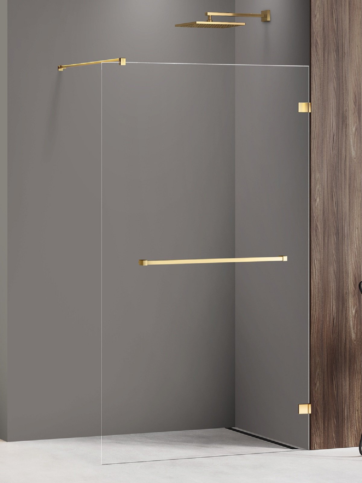 New Trendy Avexa Gold Shine zuhanyfal 140 cm arany fényes/átlátszó üveg EXK-7085