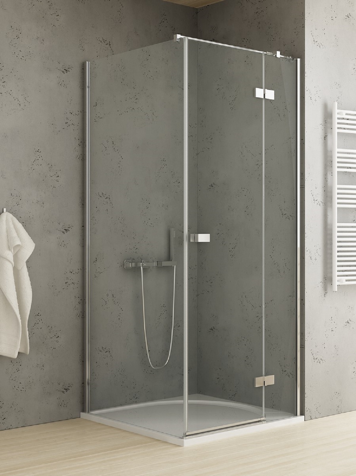 New Trendy Reflexa zuhanykabin 90x90 cm négyzet króm fényes/átlátszó üveg EXK-5119