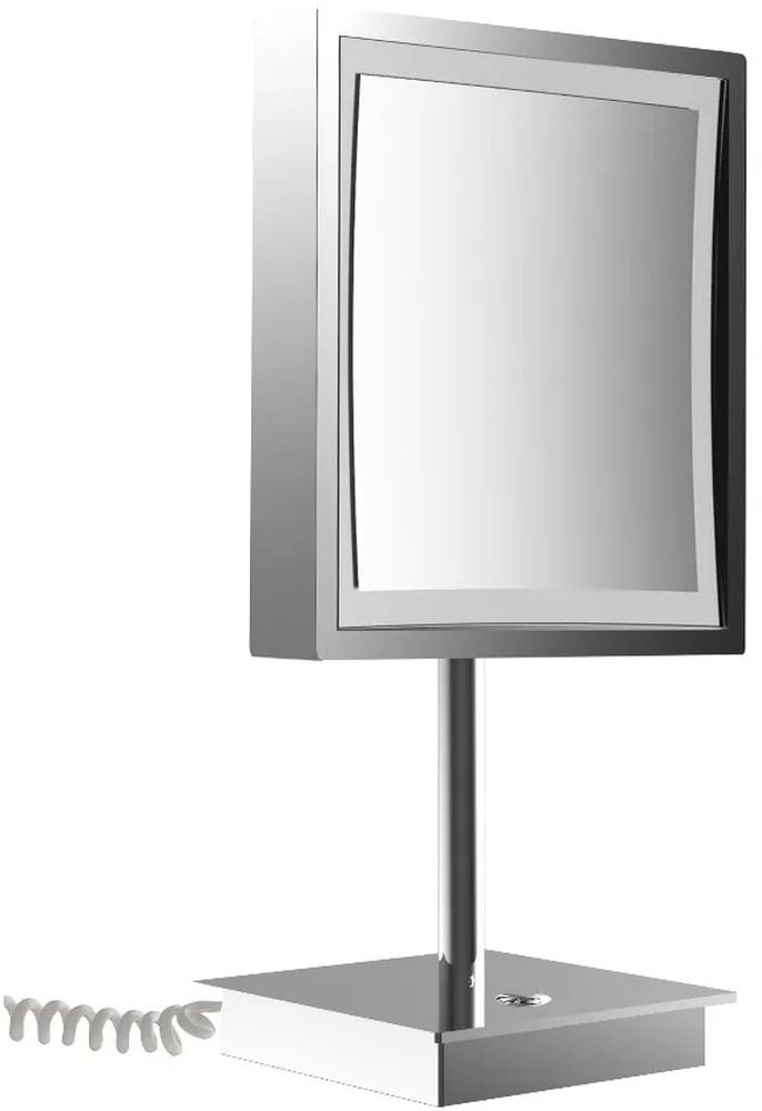 Emco Pure (LED) kozmetikai tükör 20.3x34.4 cm négyzet alakú világítással króm 109406015