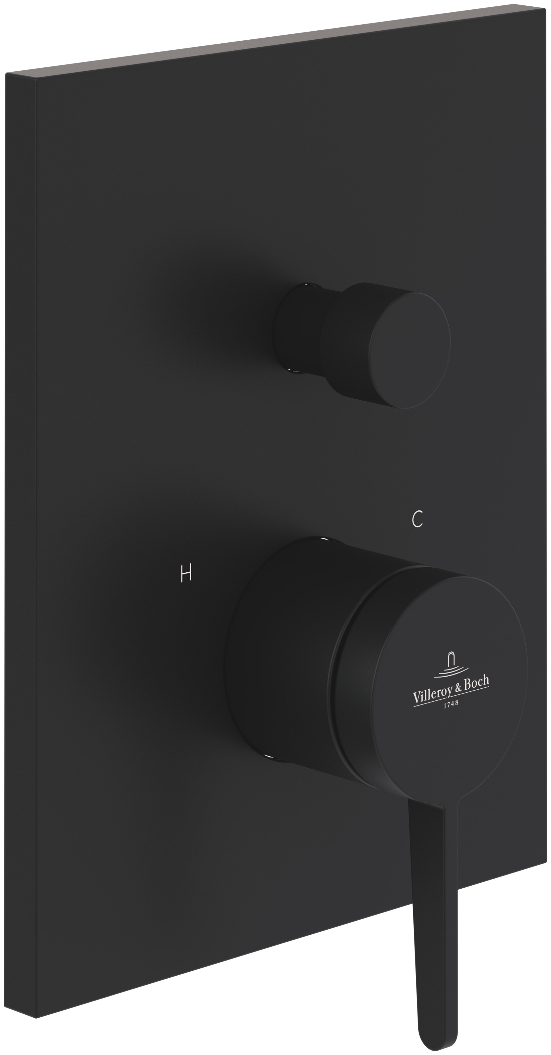 Villeroy & Boch Conum kád és zuhany csaptelep süllyesztett fekete TVT127001000K5
