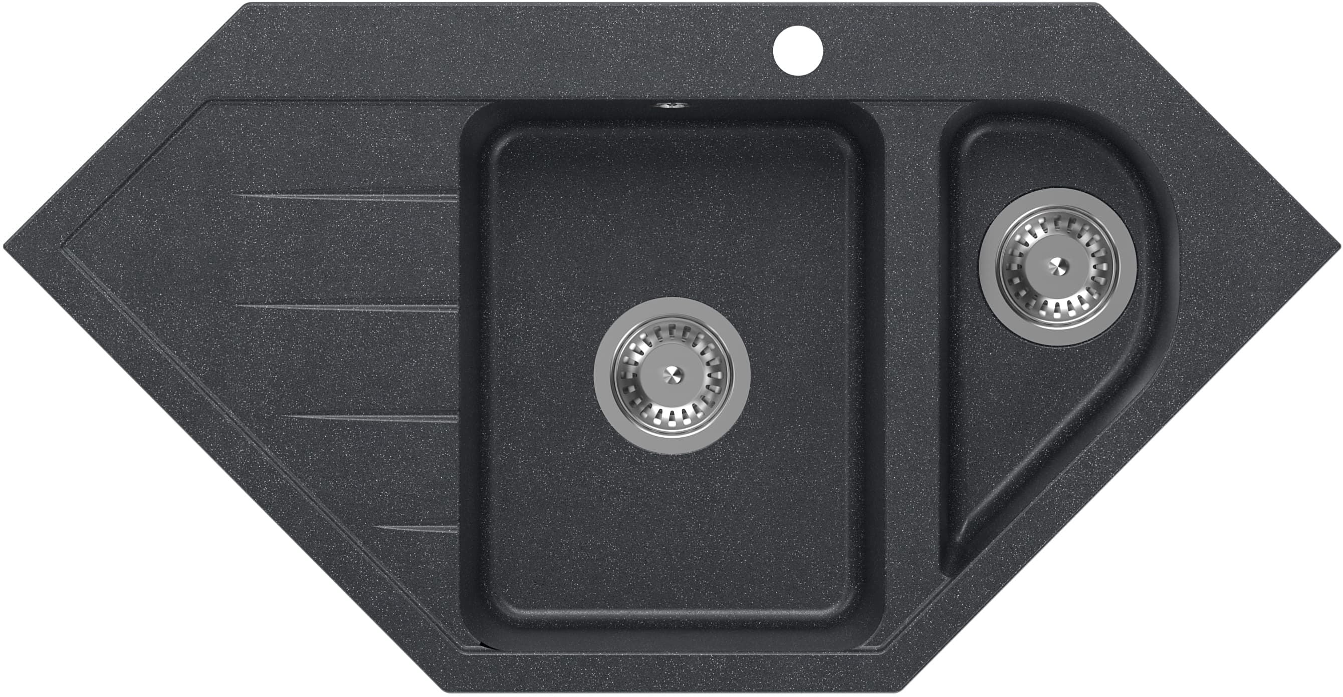 Quadron Rick graniteq mosogató 95.5x49 cm fekete HRQ9549CZK