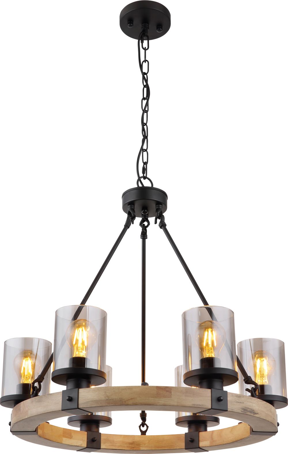 Globo Lighting Lila függőlámpa 6x60 W fekete-füst színű -fa 15555-6H