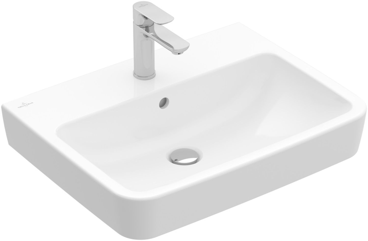 Villeroy & Boch O.Novo mosdótál 65x46 cm négyszögletes süllyesztett fehér 4A41KGR1