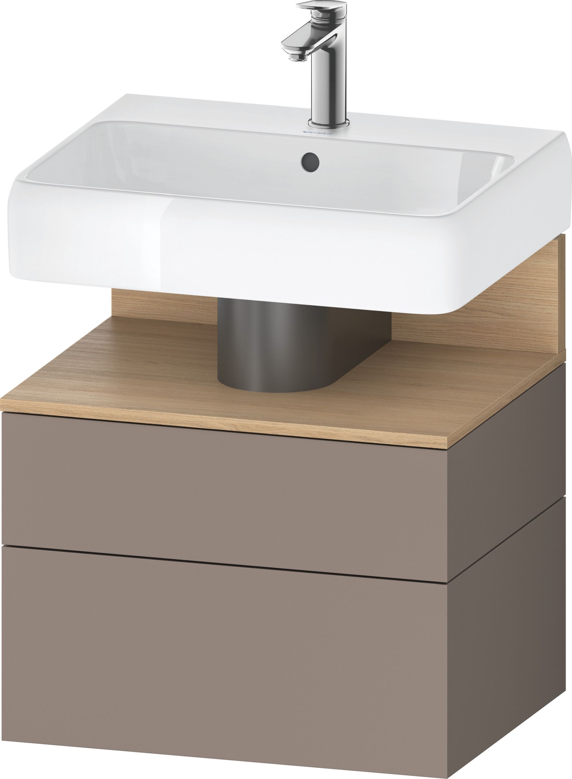 Duravit Qatego szekrény 59x47x59 cm mosdókagyló alá akasztható tölgy QA4393030430010