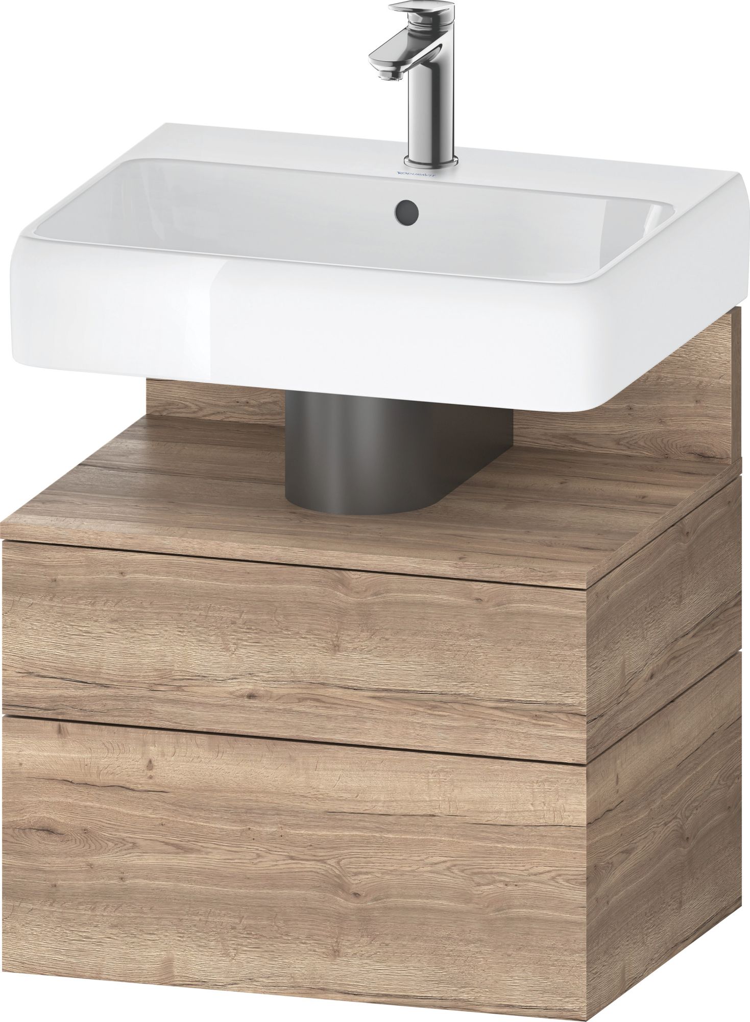 Duravit Qatego szekrény 59x47x59 cm mosdókagyló alá akasztható fekete-tölgy QA4393055550010