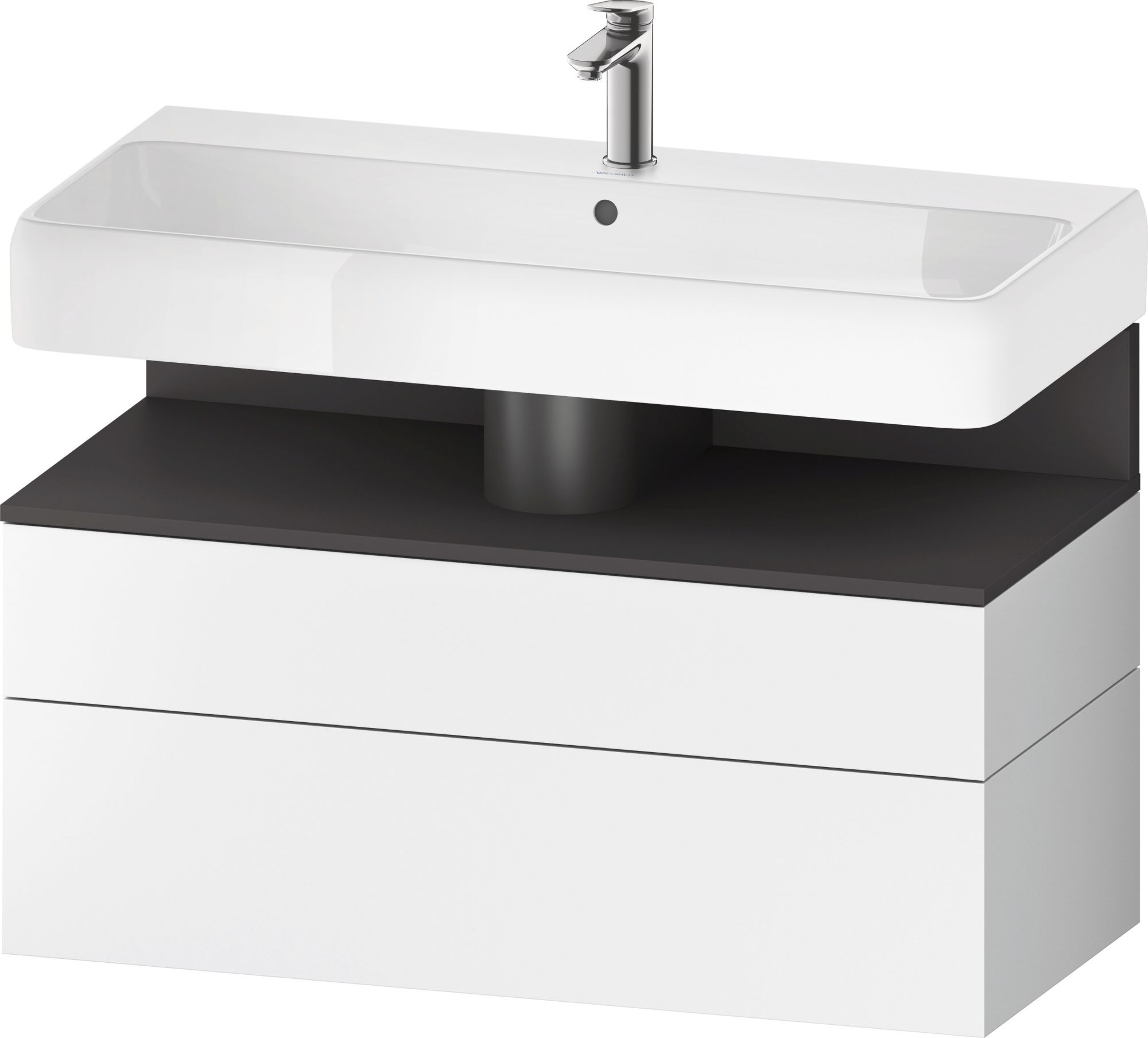 Duravit Qatego szekrény 99x47x59 cm mosdókagyló alá akasztható fehér-grafit QA4395049180010