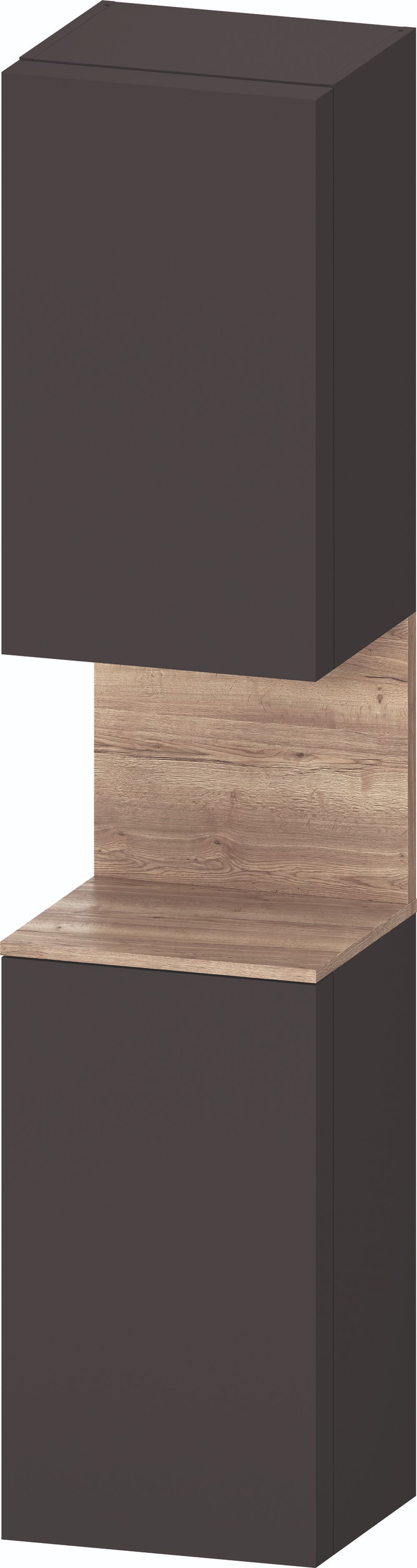 Duravit Qatego szekrény 40x36x176 cm oldalra akasztható grafit-fa QA1346L55490010