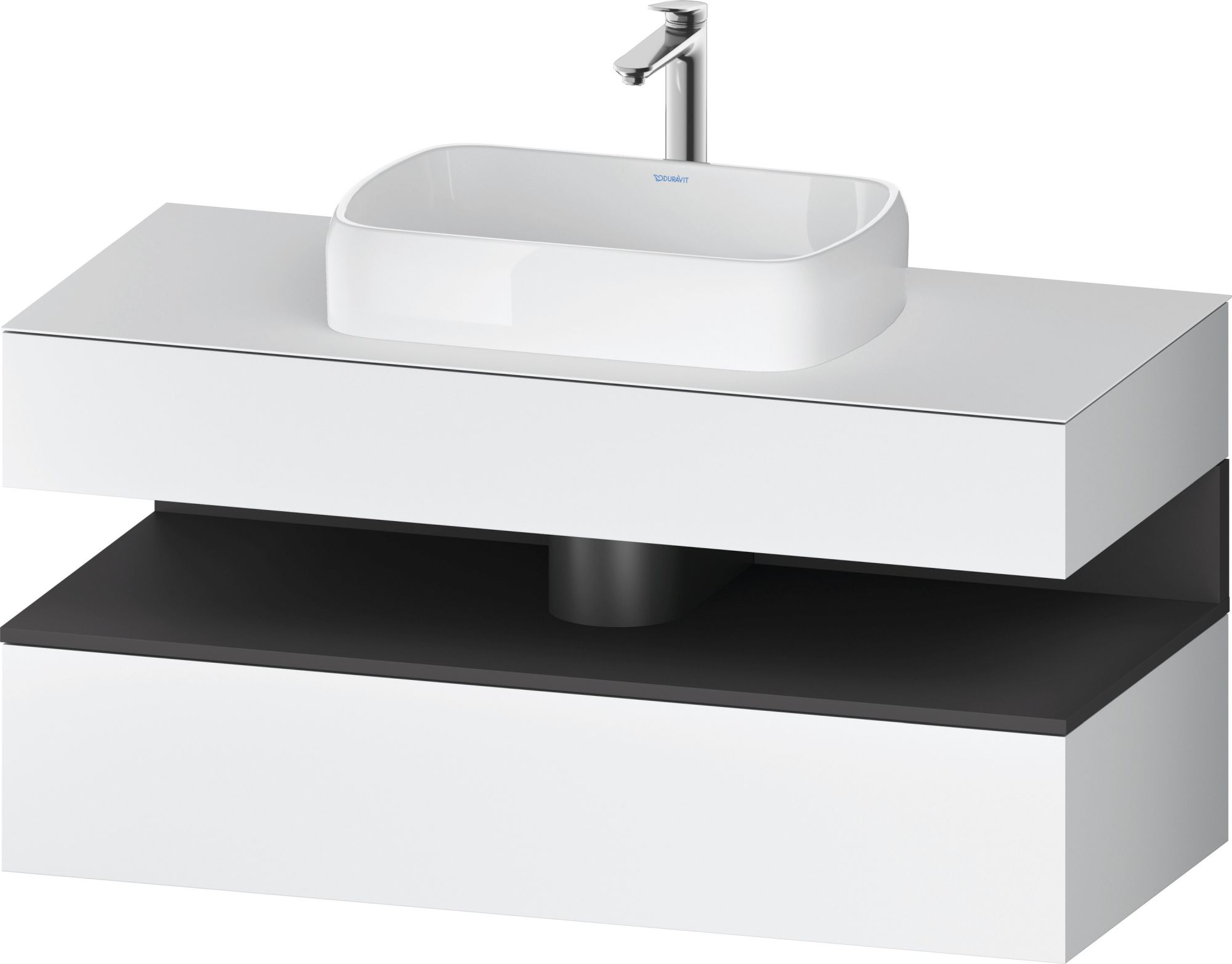 Duravit Qatego szekrény 120x55x60 cm mosdókagyló alá akasztható fehér-grafit QA4732049180010