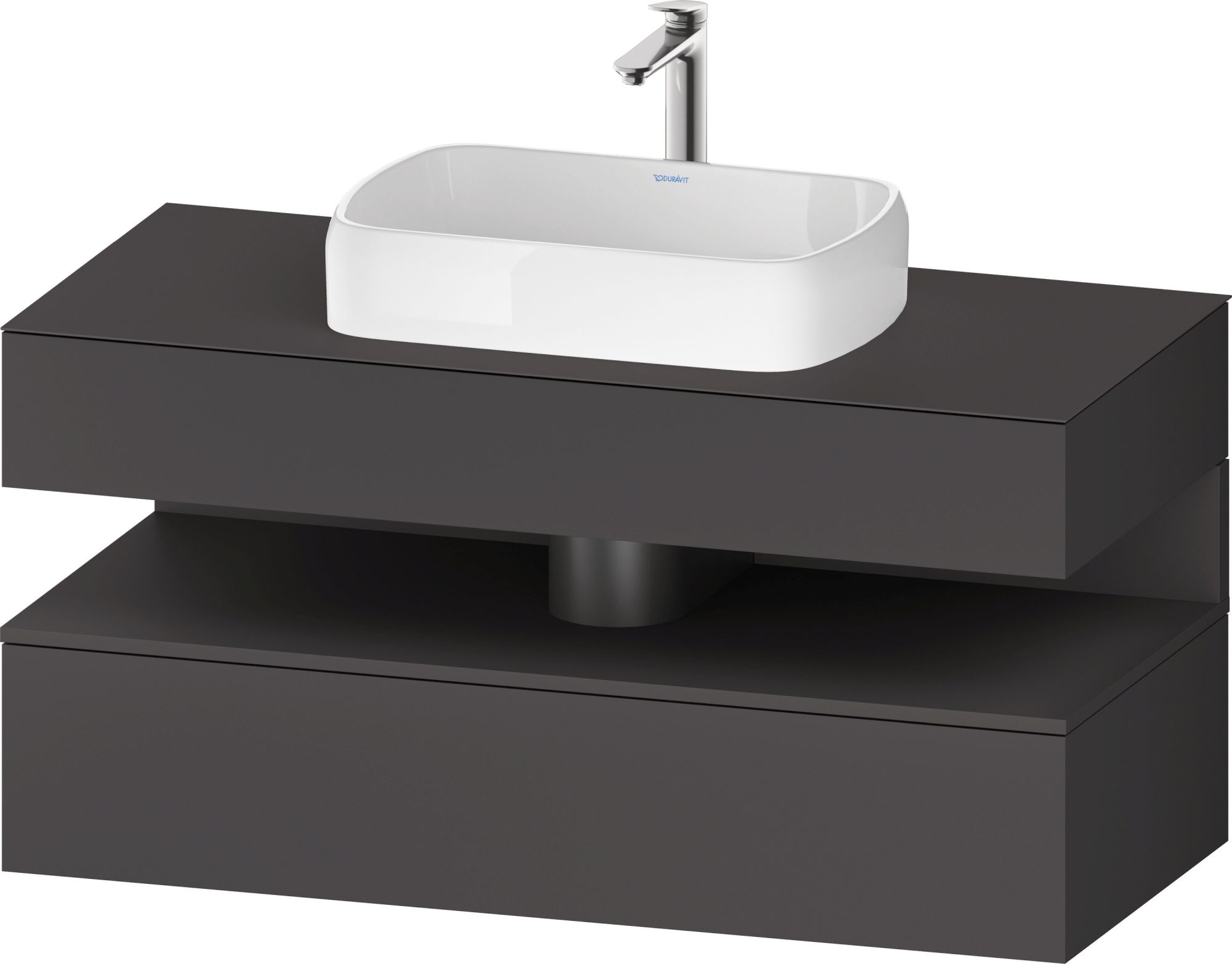 Duravit Qatego szekrény 120x55x60 cm mosdókagyló alá akasztható grafit QA4732049490010