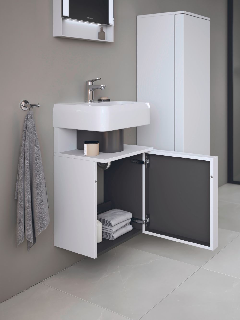 Duravit Qatego szekrény 44x35x64.5 cm Függesztett, mosdó alatti fehér QA4076L22220000