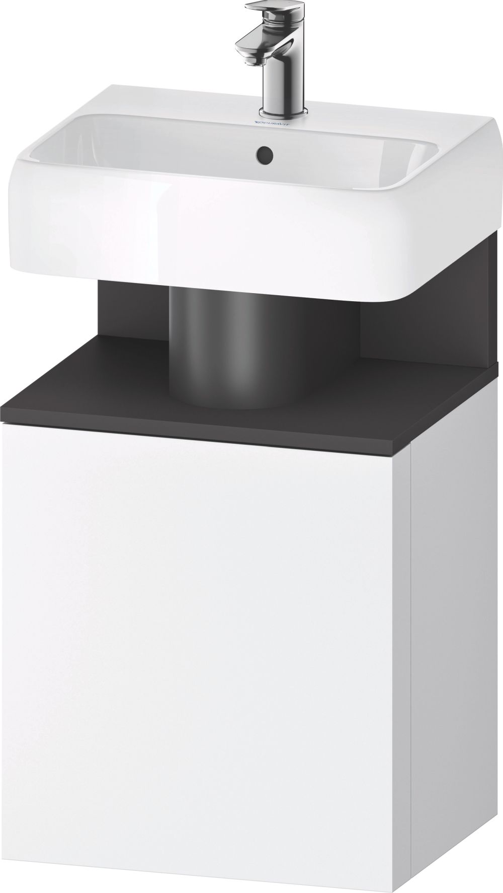 Duravit Qatego szekrény 44x35x64.5 cm mosdókagyló alá akasztható fehér-fekete QA4076L49180000