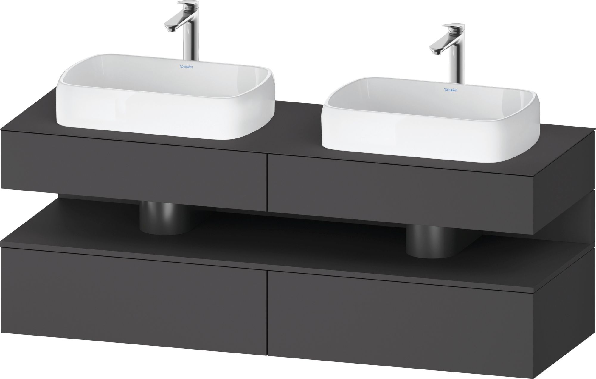 Duravit Qatego szekrény 160x55x60 cm mosdókagyló alá akasztható grafit QA4779049490010