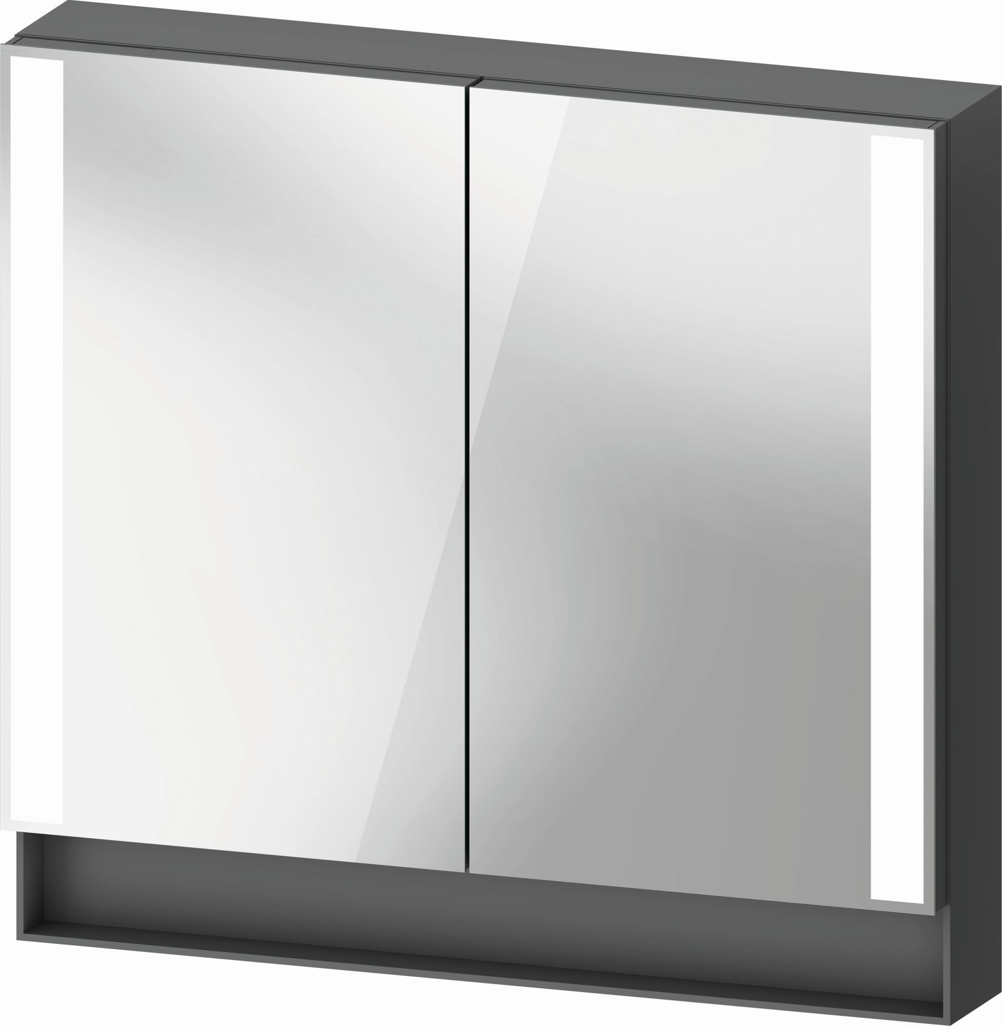 Duravit Qatego szekrény 80x15.5x75 cm tükörrel grafit QA7151049491010