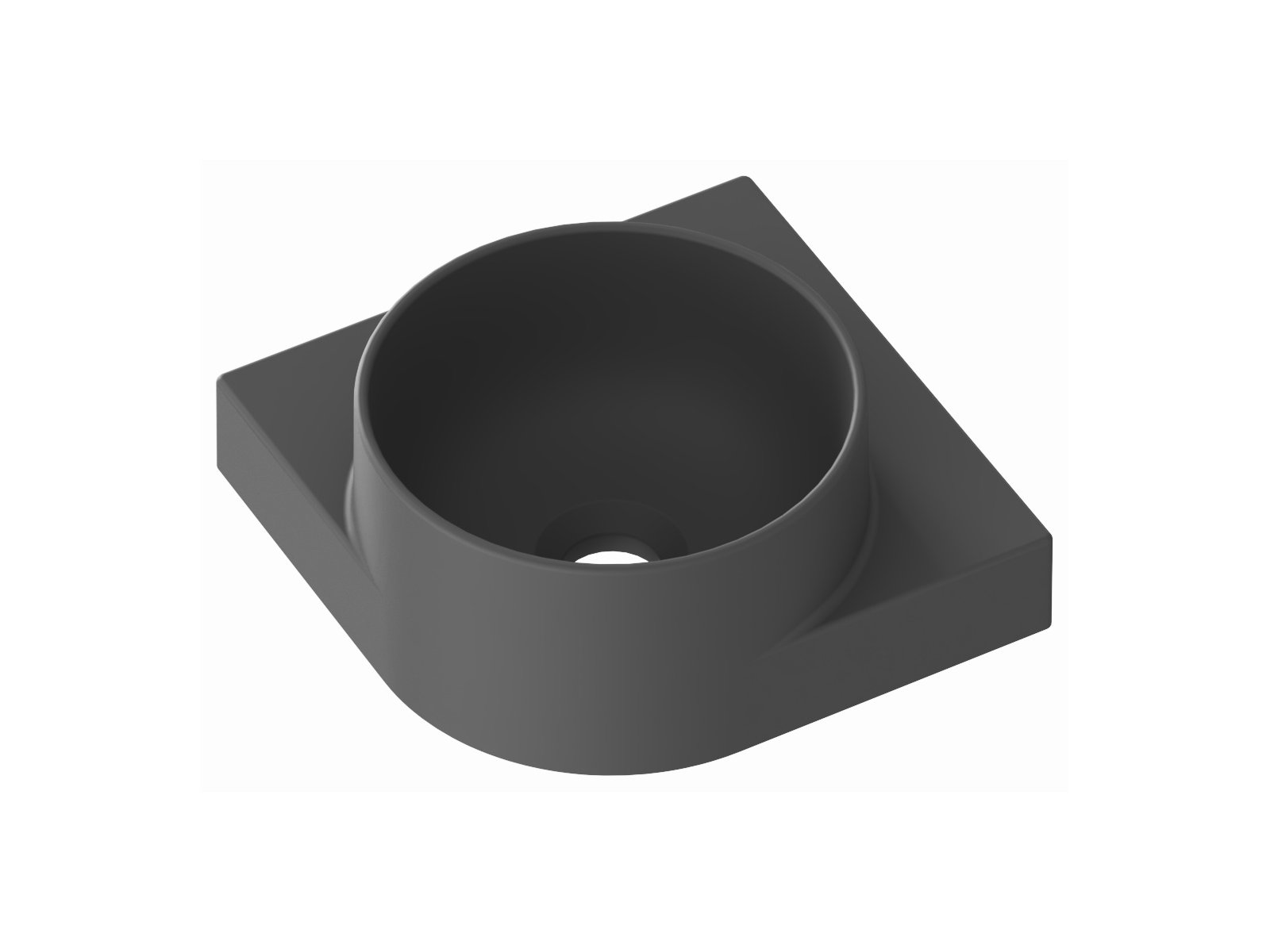 Ravak Yard mosdótál 28x28 cm félkör alakú klasszikus antracit XJX03228000
