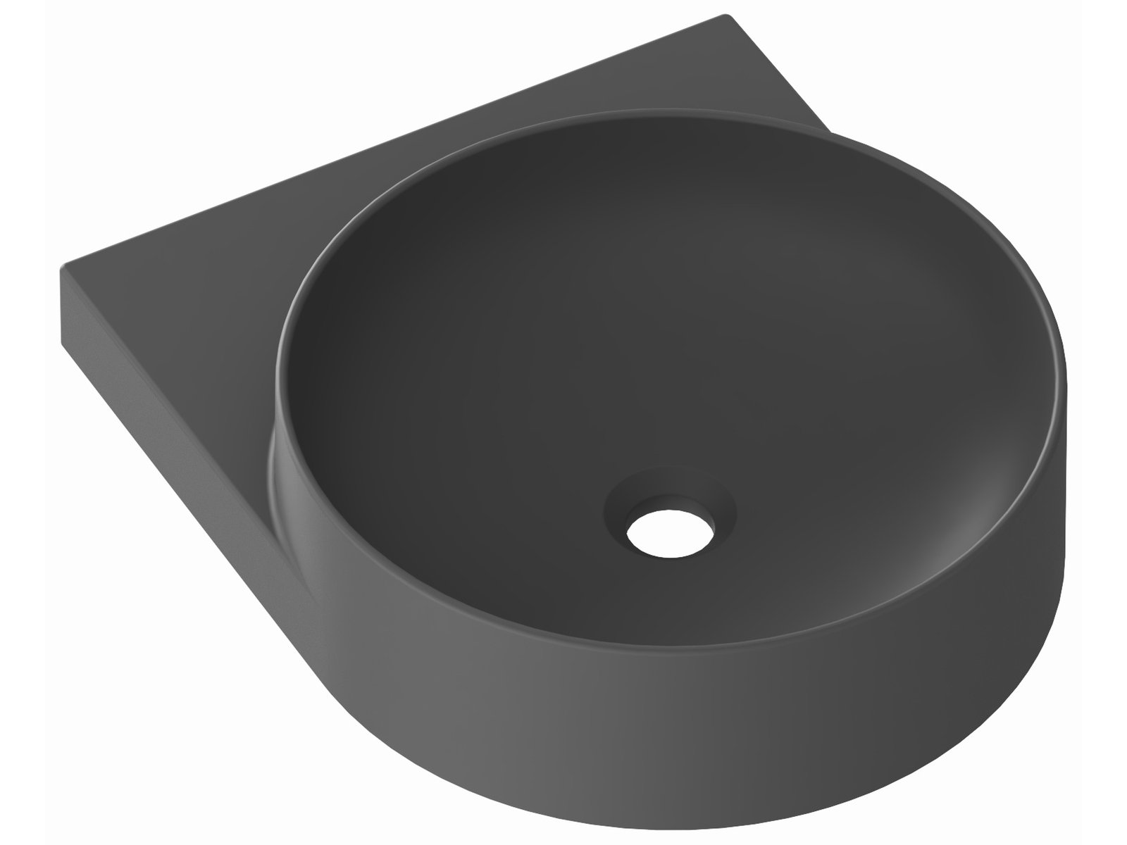 Ravak Yard mosdótál 50x40.5 cm félkör alakú klasszikus antracit XJX03240002