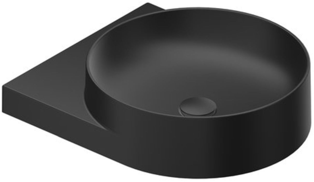 Ravak Yard mosdótál 50x40.5 cm félkör alakú klasszikus-beépíthető fekete XJX0D240002