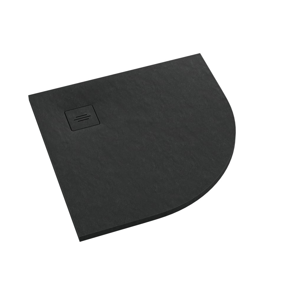 Schedline Protos Black Stone félkör alakú zuhanytálca 90x90 cm fekete 3SP.P1O-9090/C/ST-M1/C/ST