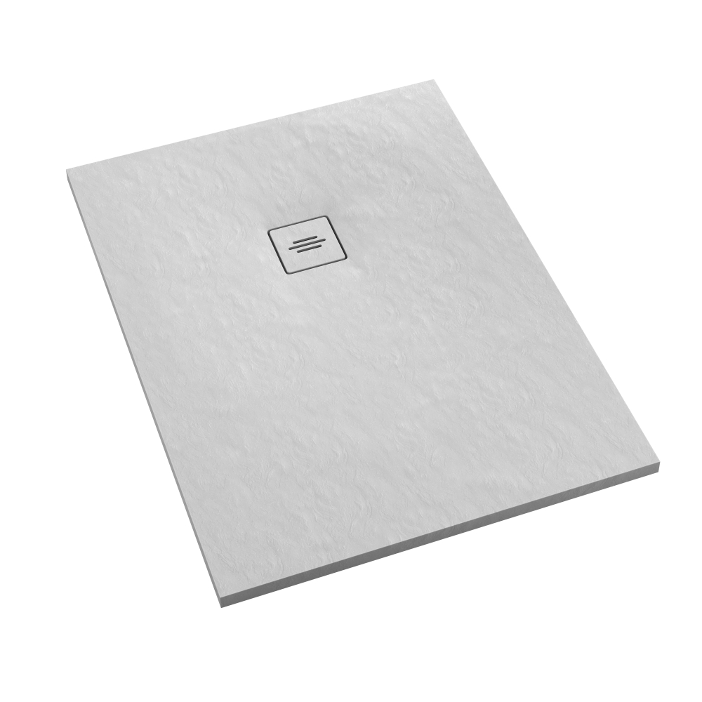 Schedline Protos White Stone téglalap zuhanytálca + előlap 100x90 cm fehér 3SP.P1P-90100/B/ST-M1/B/ST