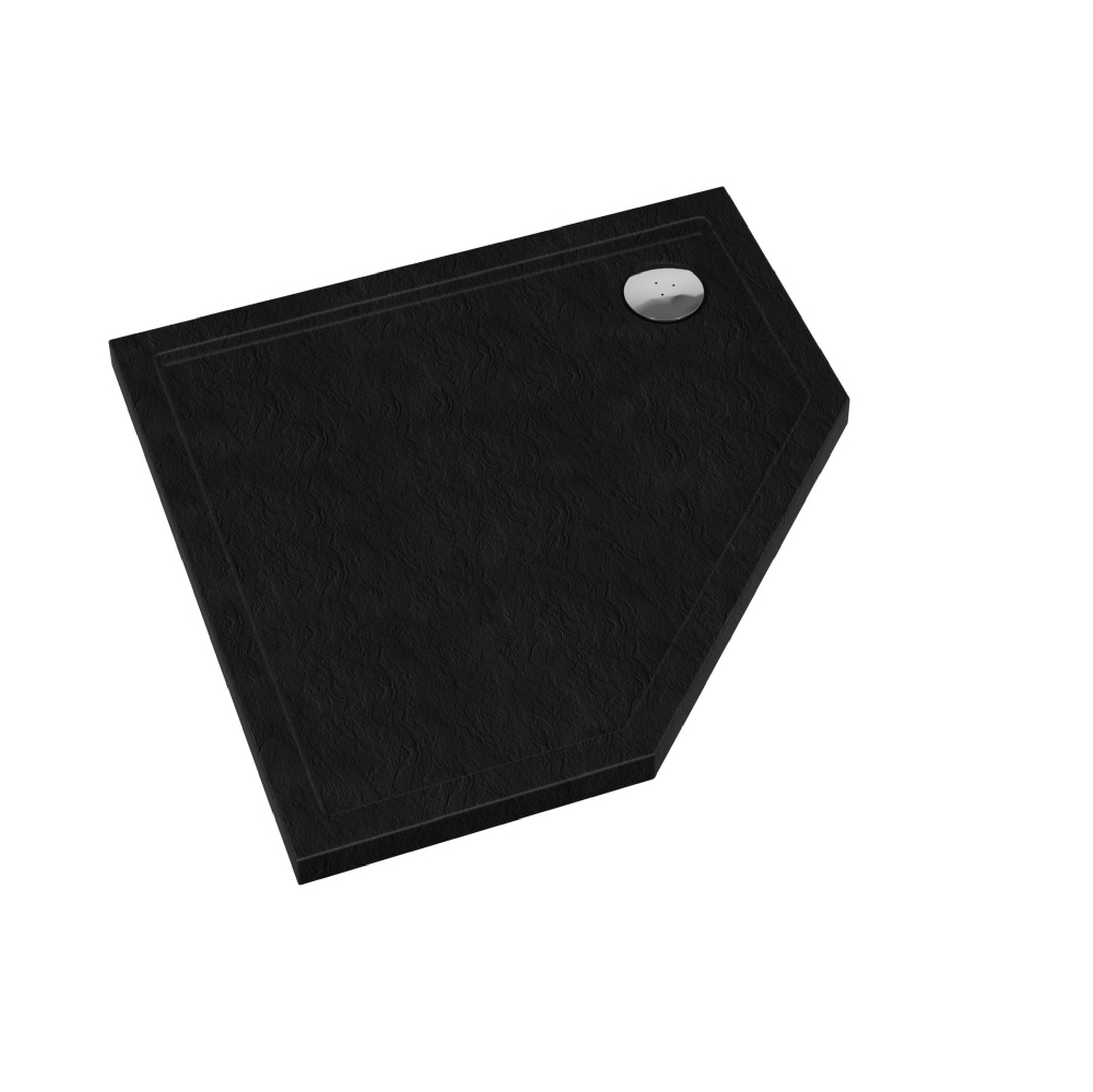 Schedline Sharper Black Stone ötszögletű zuhanytálca 90x90 cm fekete 3S.S1PK-9090/C/ST